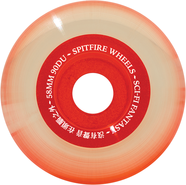 Spitfire Wheels Sci-Fi Sapphires 90DU Cruiser 58mm - Clear Red (Set of 4) - Bow Shock Marketplace