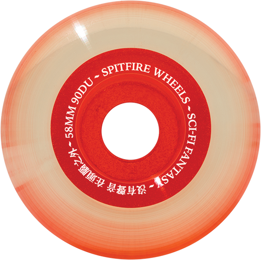 Spitfire Wheels Sci-Fi Sapphires 90DU Cruiser 58mm - Clear Red (Set of 4) - Bow Shock Marketplace