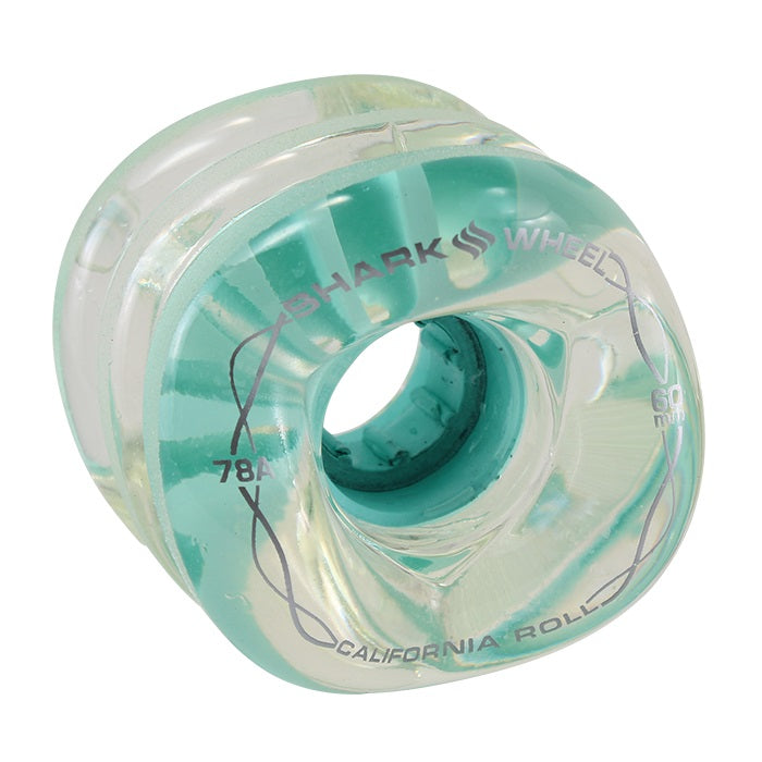 Shark Wheels California Roll 60mm 78a - Clear/Mint Hub (Set of 4)