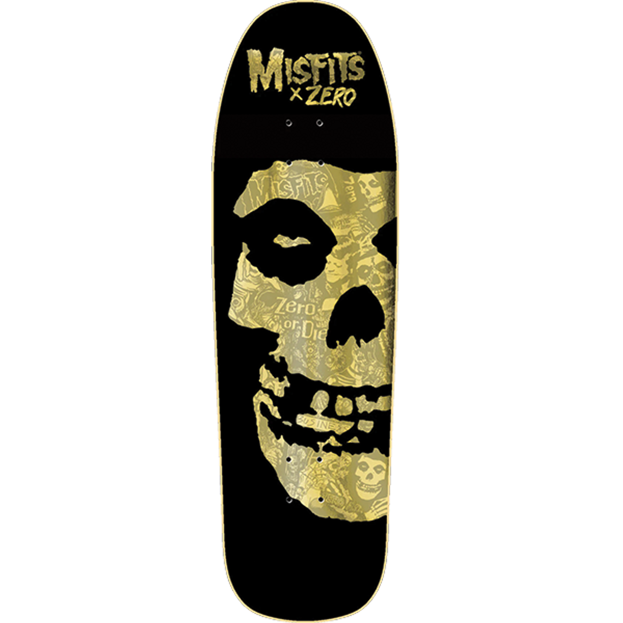 Zero Misfits Collage Shaped Skateboard Deck - 9.25″ Gold Foil - Bow Shock Marketplace