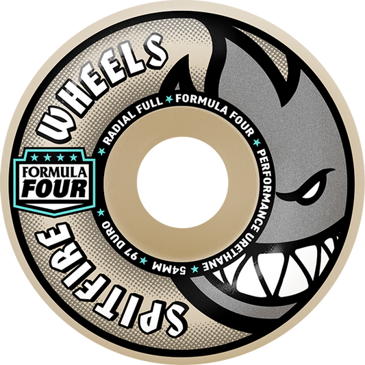 Spitfire Wheels F4 Radial Full 54mm 97a - Natural (Set of 4)