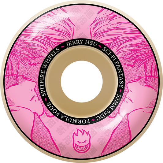 Spitfire Wheels HSU Sci-Fi F4 52mm 99a - Natural/Pink (Set of 4) - Bow Shock Marketplace