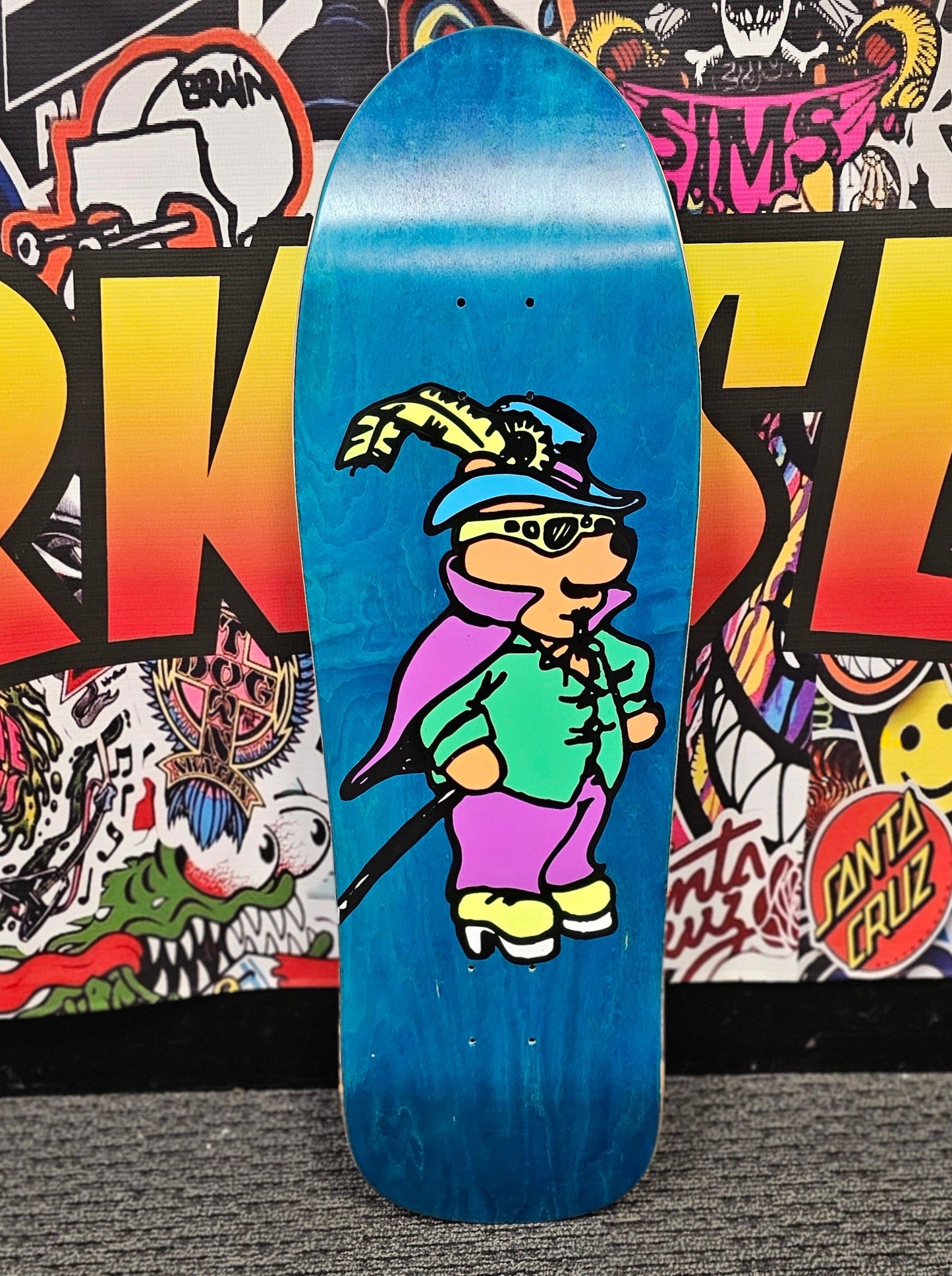 Prime Marc McKee Sticker-O-Rama "WINNIE THE PIMP BEAR" Skateboard Deck - Bow Shock Marketplace