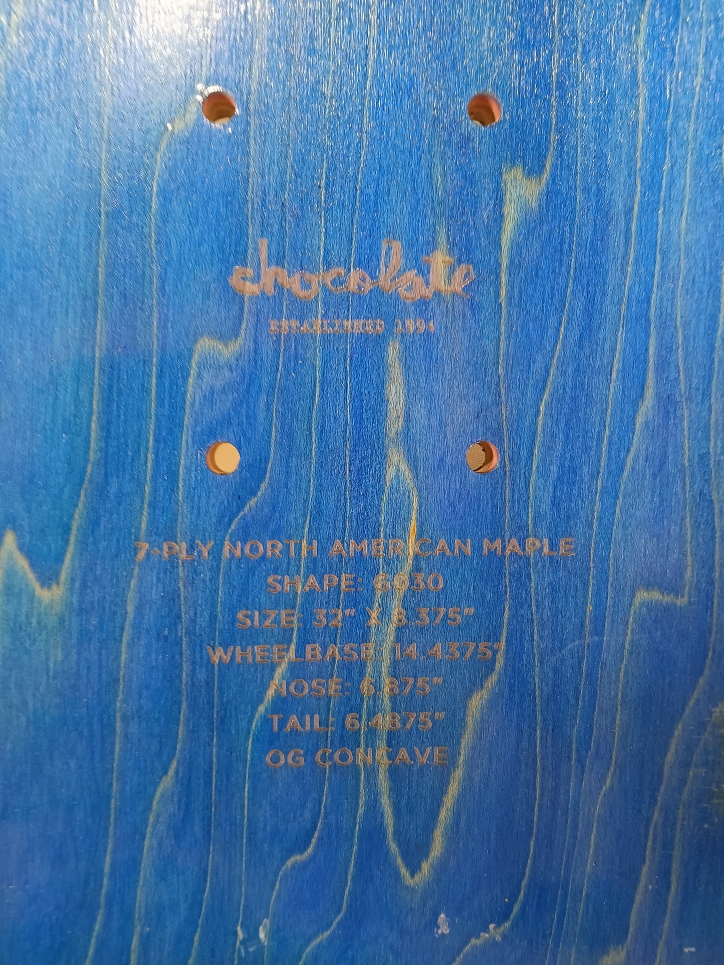 Chocolate Stevie Perez Blank Yellow Black Blue Raised Slick Font Size 8.375 Skateboard Deck