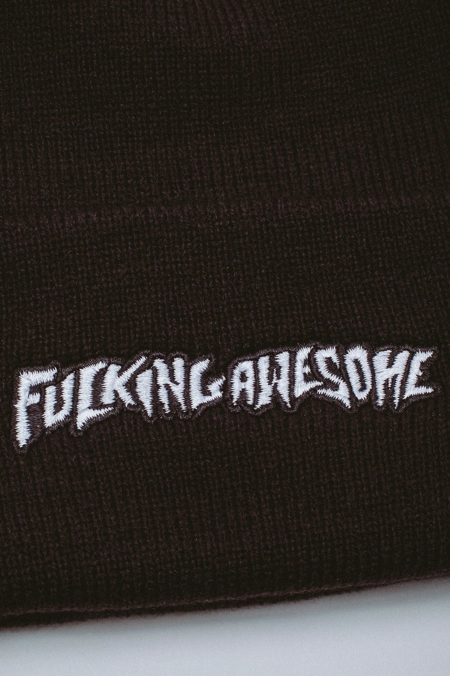Fucking Awesome Little Stamp Embroidered Black Cuff Beanie