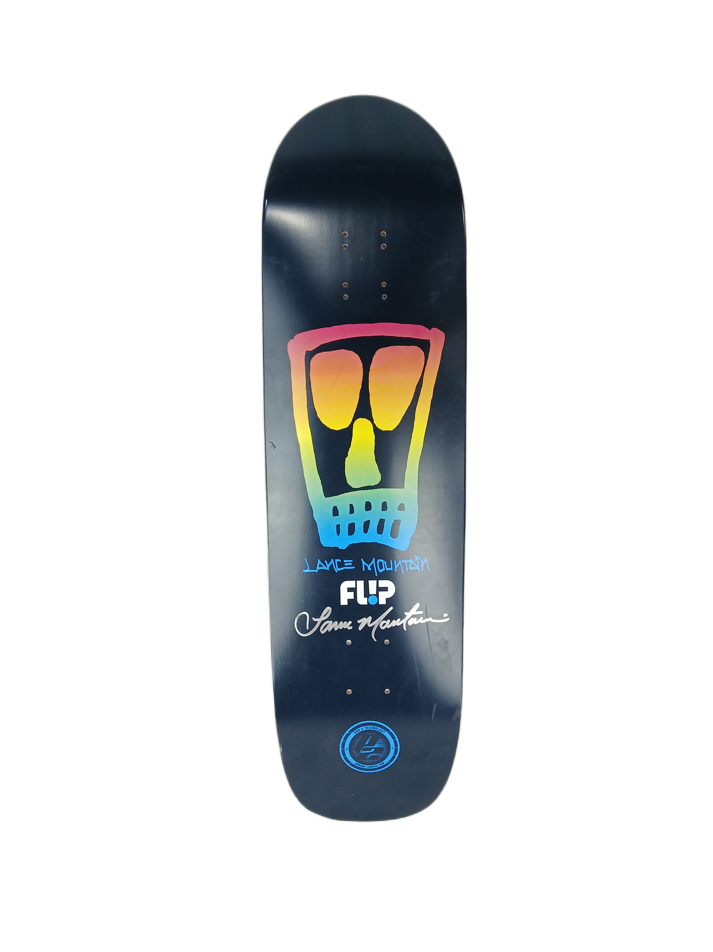 Flip Lance Mountain Autographed Vato Skull Blue Tye Dye Size 8.75" Vintage NOS Deck