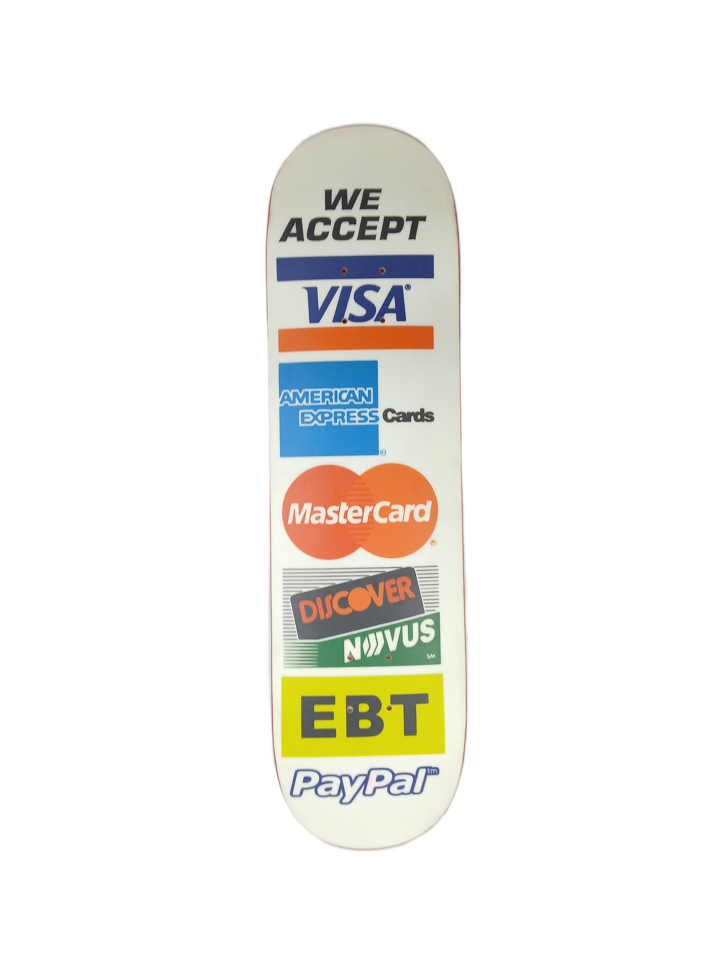 Skate Mental Ebay Slick Bottom White Multi Size 8.3" Vintage NOS Deck