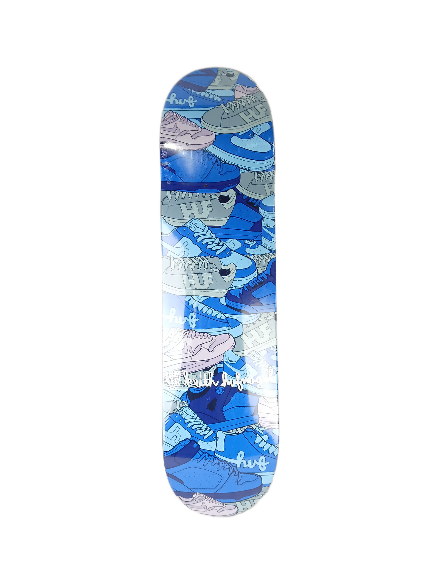 Real Keith Hufnagel Huf Shoes Blue Multi Size 7.75" Vintage NOS Deck