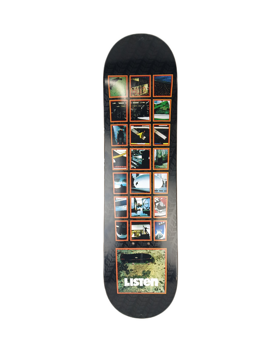 Listen A Peace Of Brasil Photo Collage Black Orange Multi Size 7.9" Vintage NOS Deck