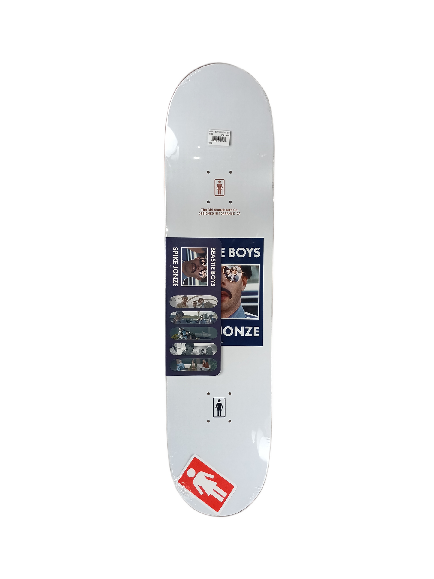 Girl x Beastie Boys Spike Jonze #1 White Multi Size 8.5" Vintage NOS Deck