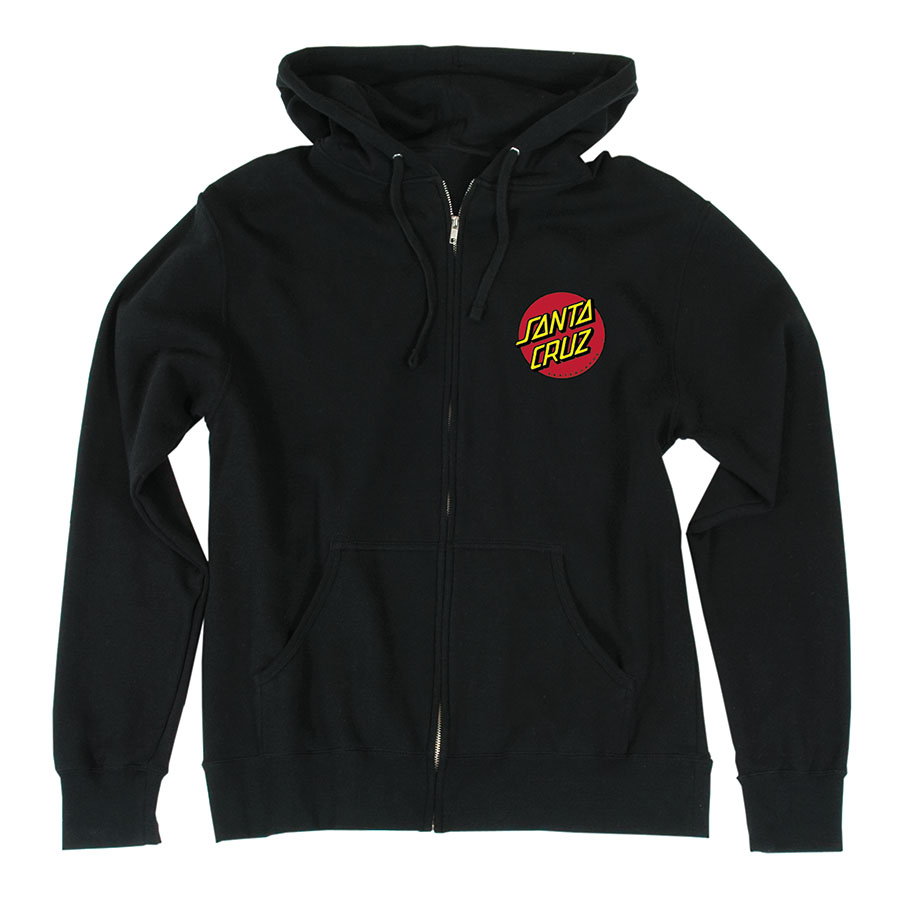 Santa Cruz Classic Dot Zip Up Heavyweight Hooded Sweatshirt - Bow Shock Marketplace