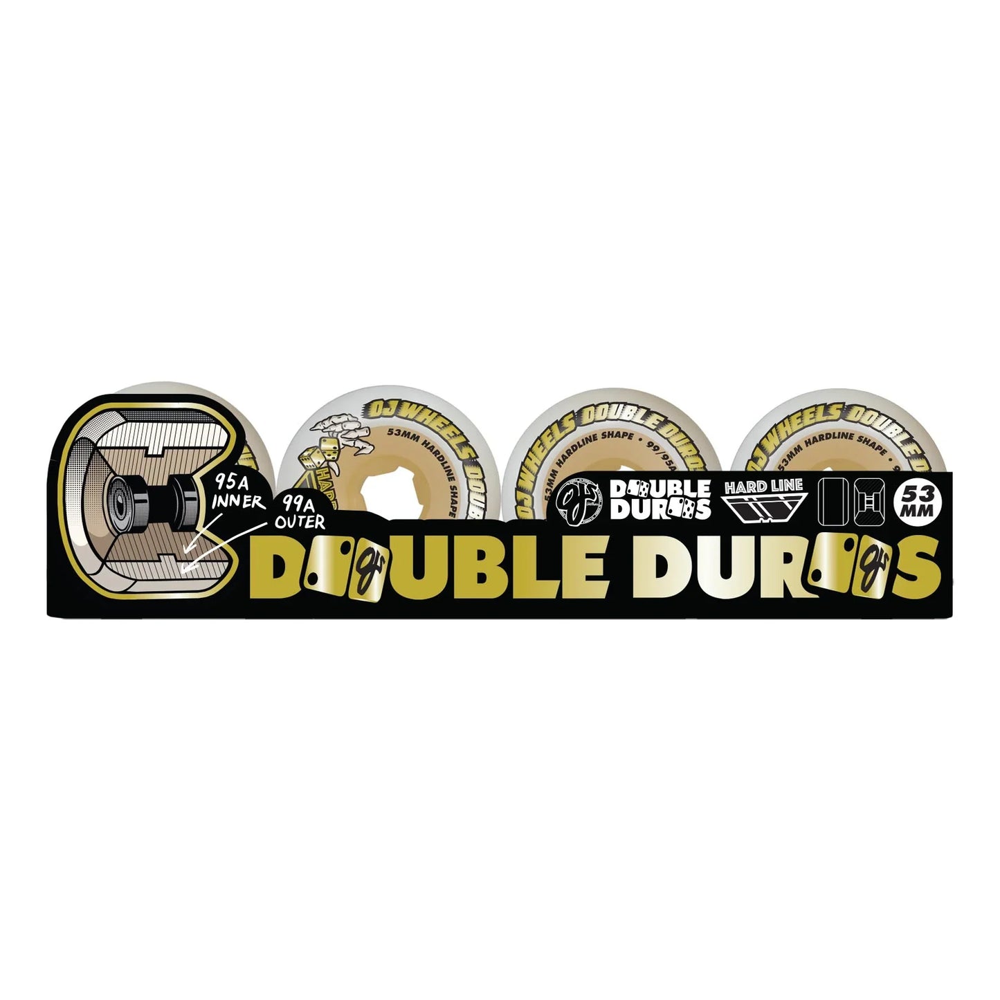 Oj Double Duro Hardline 53mm 95a/99a Skateboard Wheels