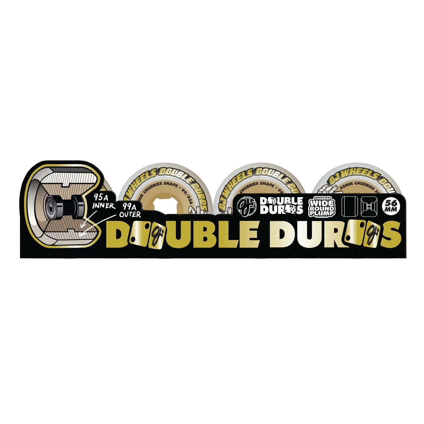 Oj Double Duro Chubbies 56mm 95a/99a Skateboard Wheels