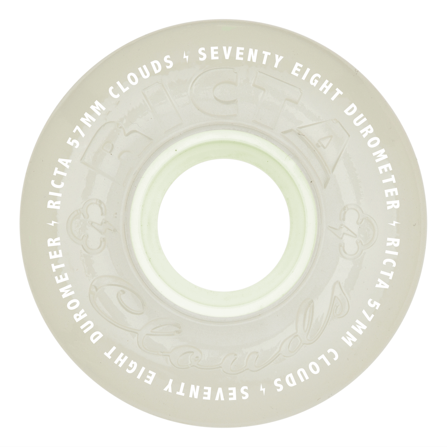 Ricta Clouds Glow In The Dark Aqua 78a 57mm Skateboard Wheels