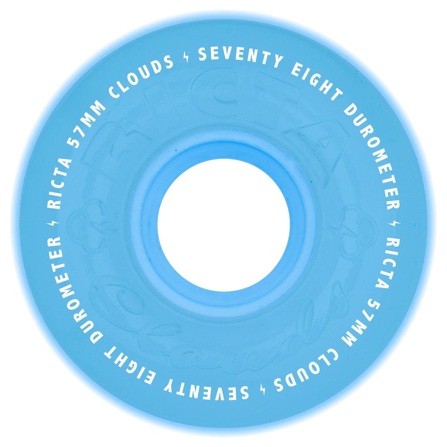 Ricta Clouds Glow In The Dark Aqua 78a 57mm Skateboard Wheels
