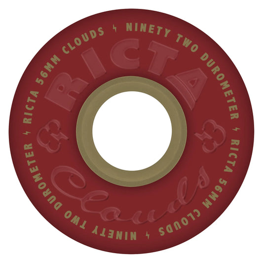 Ricta Clouds Maroon Gold 92a 56mm Skateboard Wheels