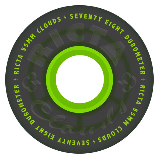Ricta Clouds Transparent Black Green 78a 55mm Skateboard Wheels
