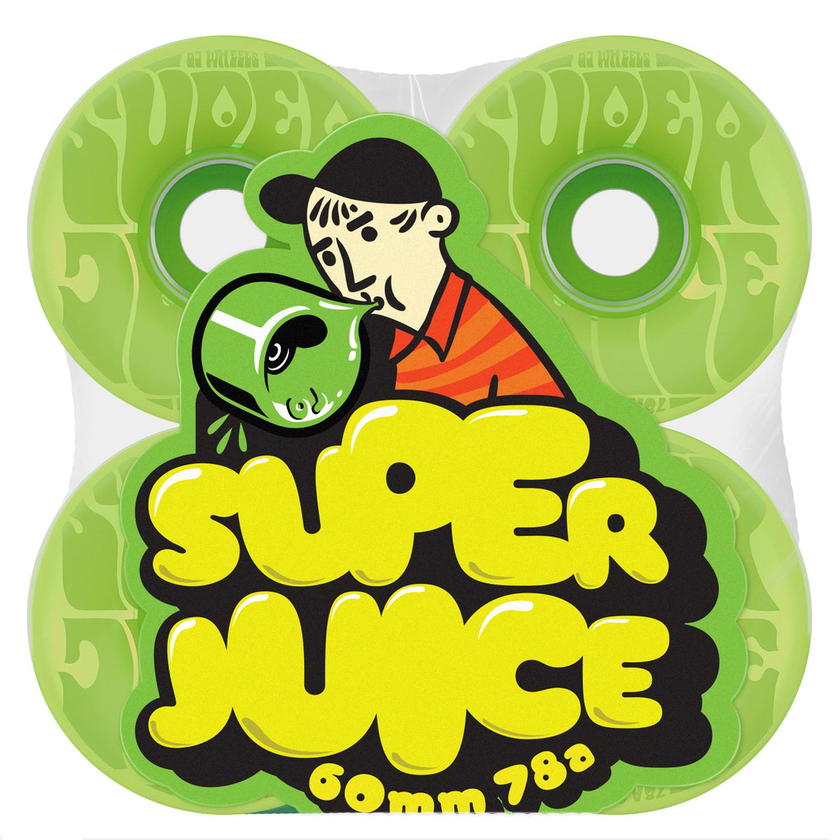 OJ Super Juice Transparent Bubble Gum Green 60mm 78A Skateboard Wheels