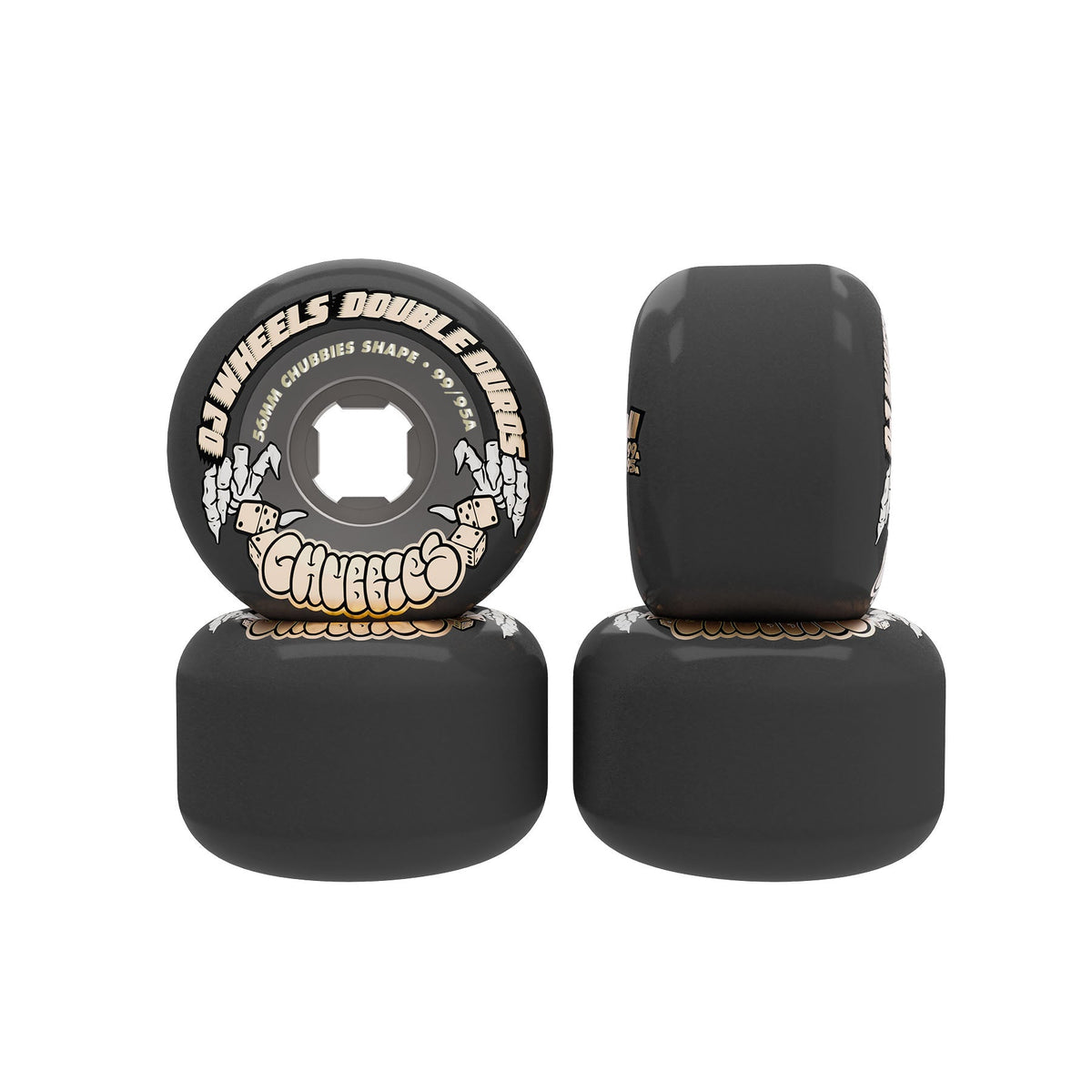 OJ Double Duro Black Chubbies 56mm 95A/99A Skateboard Wheels
