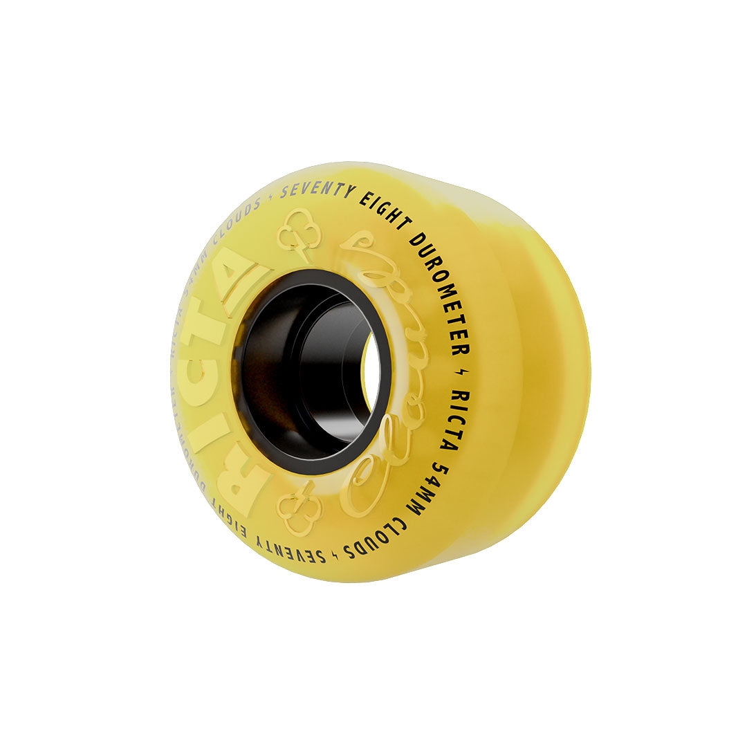 Ricta Clouds Clear Yellow / Black 54mm 78A Skateboard Wheels