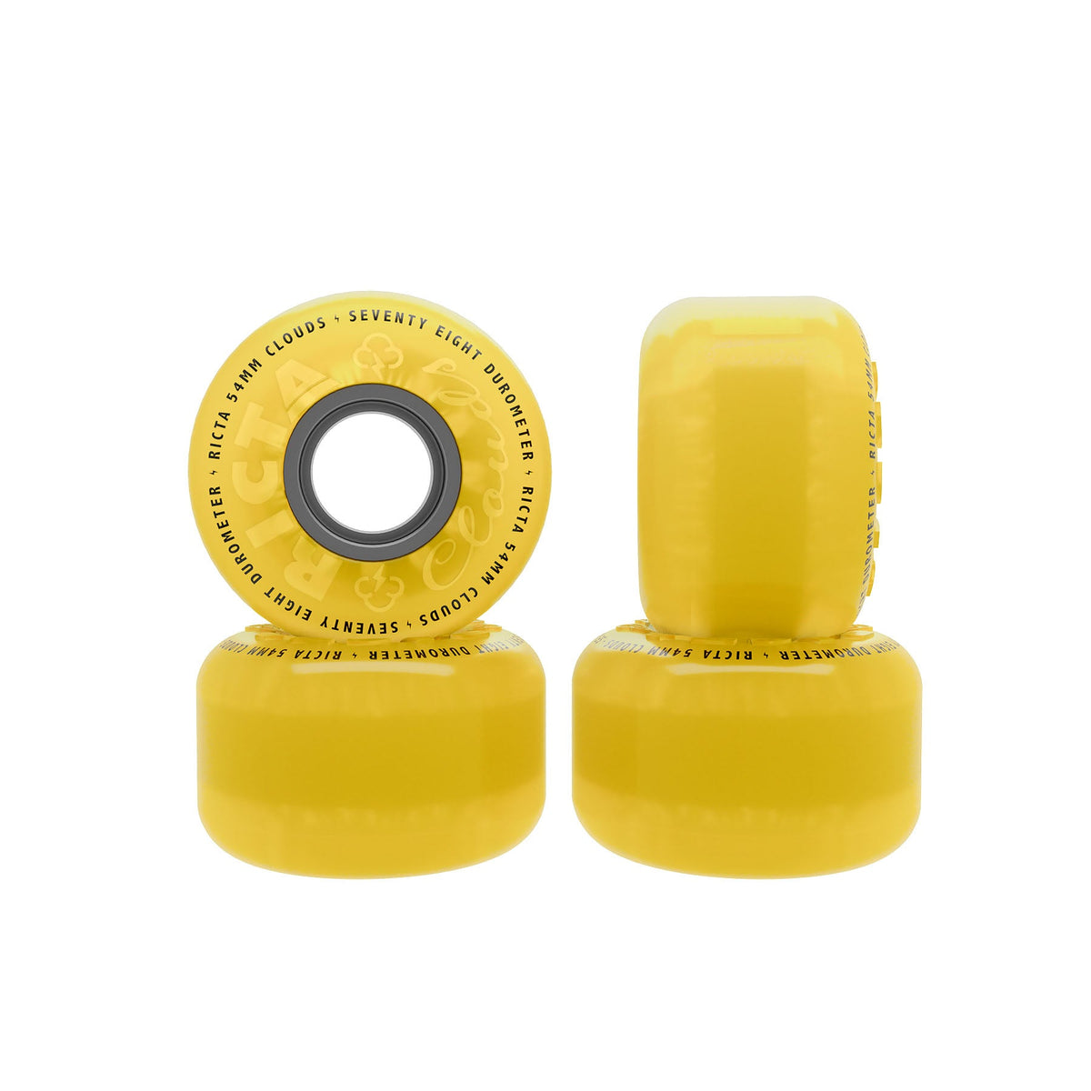 Ricta Clouds Clear Yellow / Black 54mm 78A Skateboard Wheels