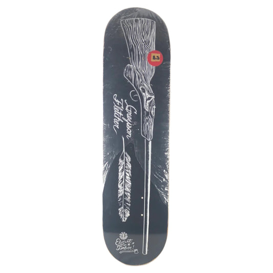 Element Greyson Fletcher Rifle Graphic Black/White Size 8.3" Vintage NOS Deck