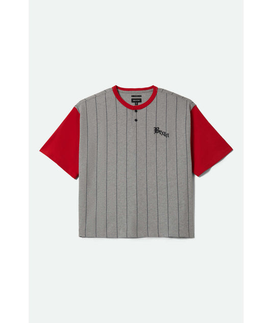 Brixton Boxy Baseball Heather Grey Adrenaline Rush S/s Shirt