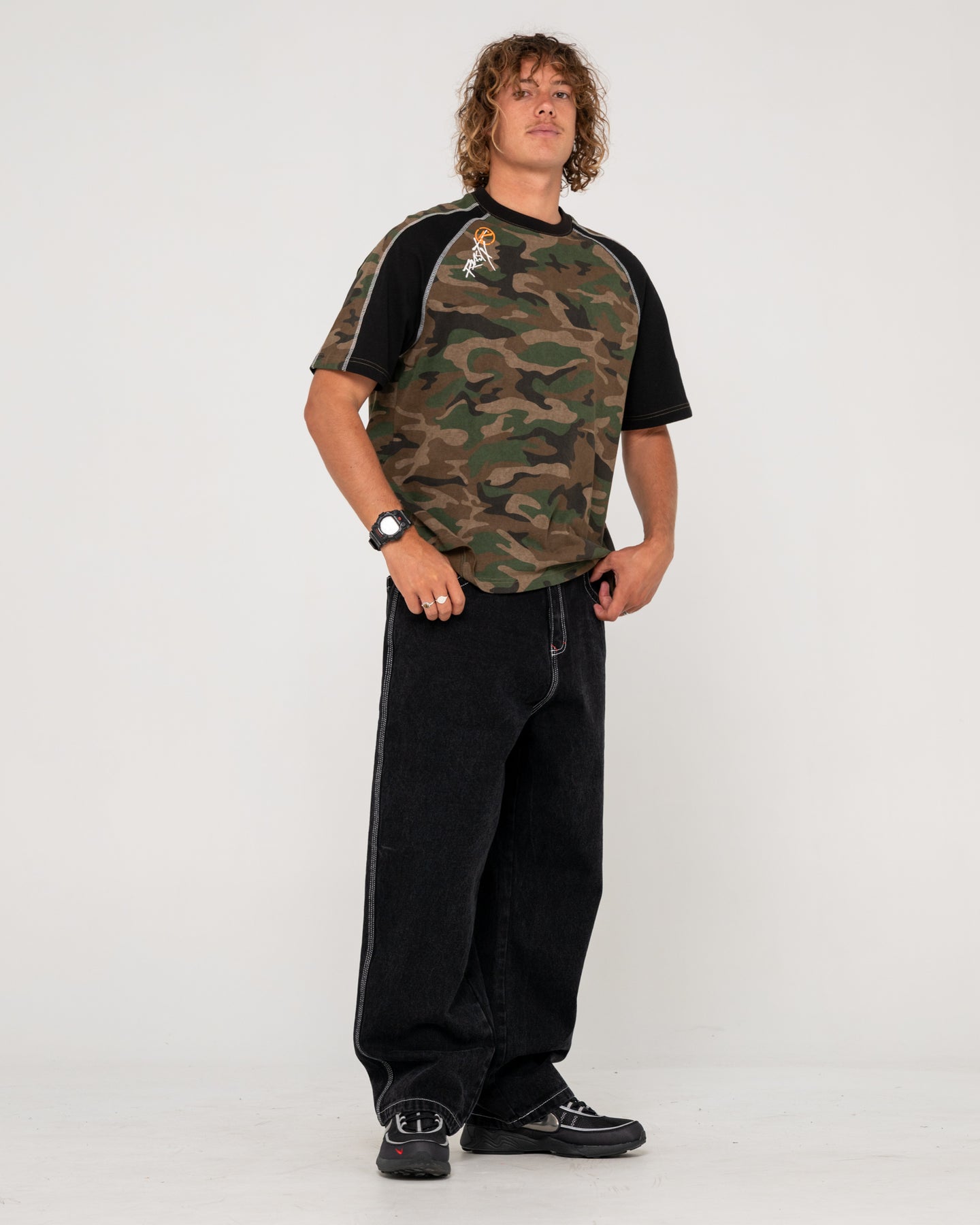 Rusty Turbo Baggy Black Out Denim Jeans