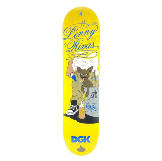DGK Lenny Rivas Chihuahua Yellow Blue 7.75" Skateboard Deck
