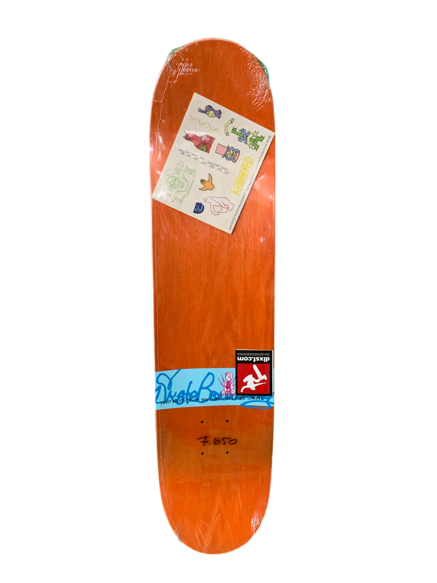 Krooked KRKD Skateboarding 7.6" Classic Skateboard Deck