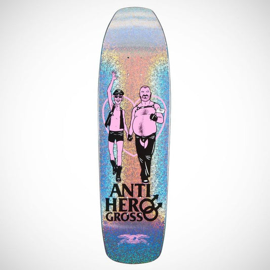 Anti-Hero Jeff Grosso Live And Let Live Square Edge Holographic Foil Pink Black Size 9.25" Vintage NOS Deck