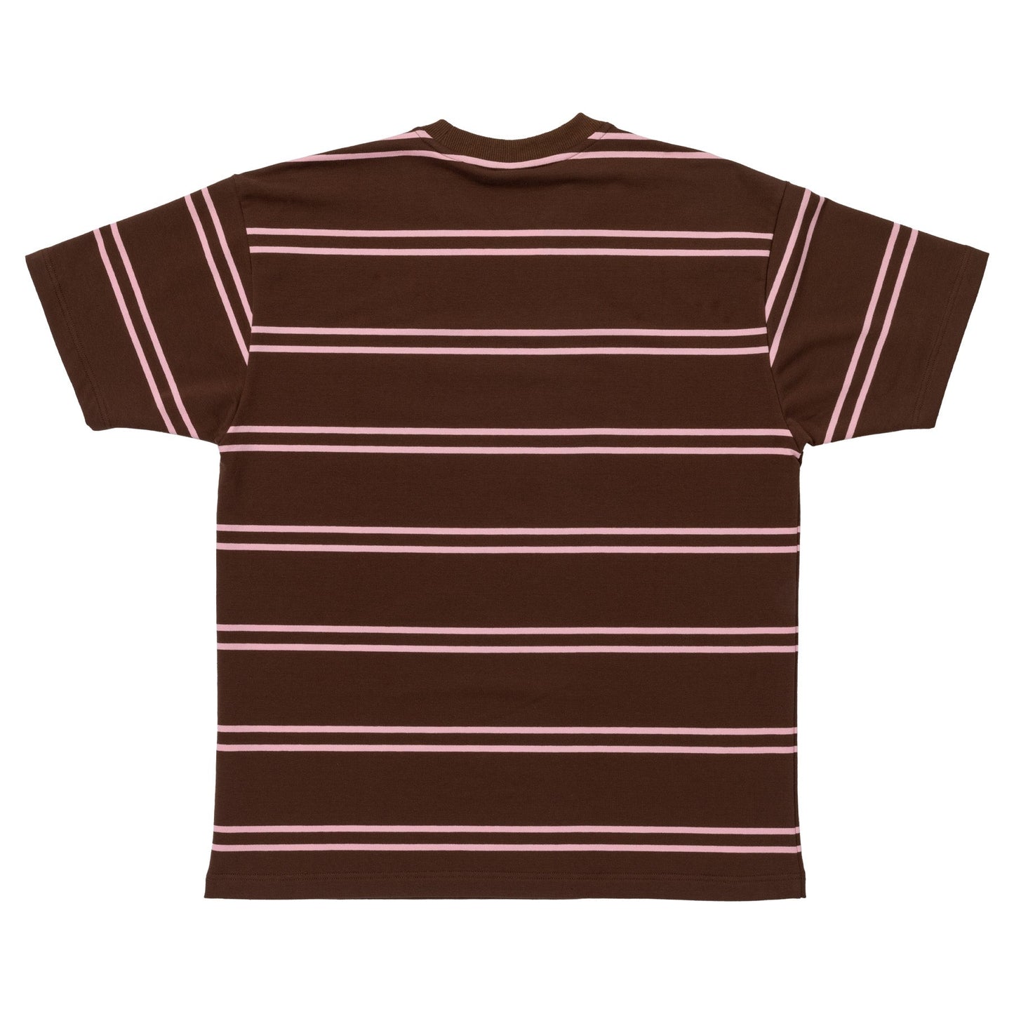 Krooked Eyes Embroidered Stripe Brown Pink S/s Shirt