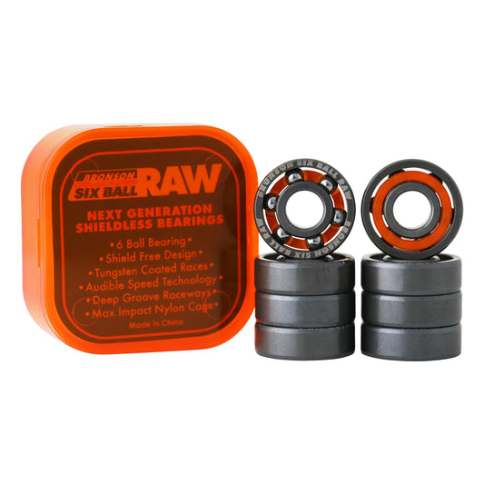 Bronson 6-Ball Raw Skateboard Bearings (8 Pack)