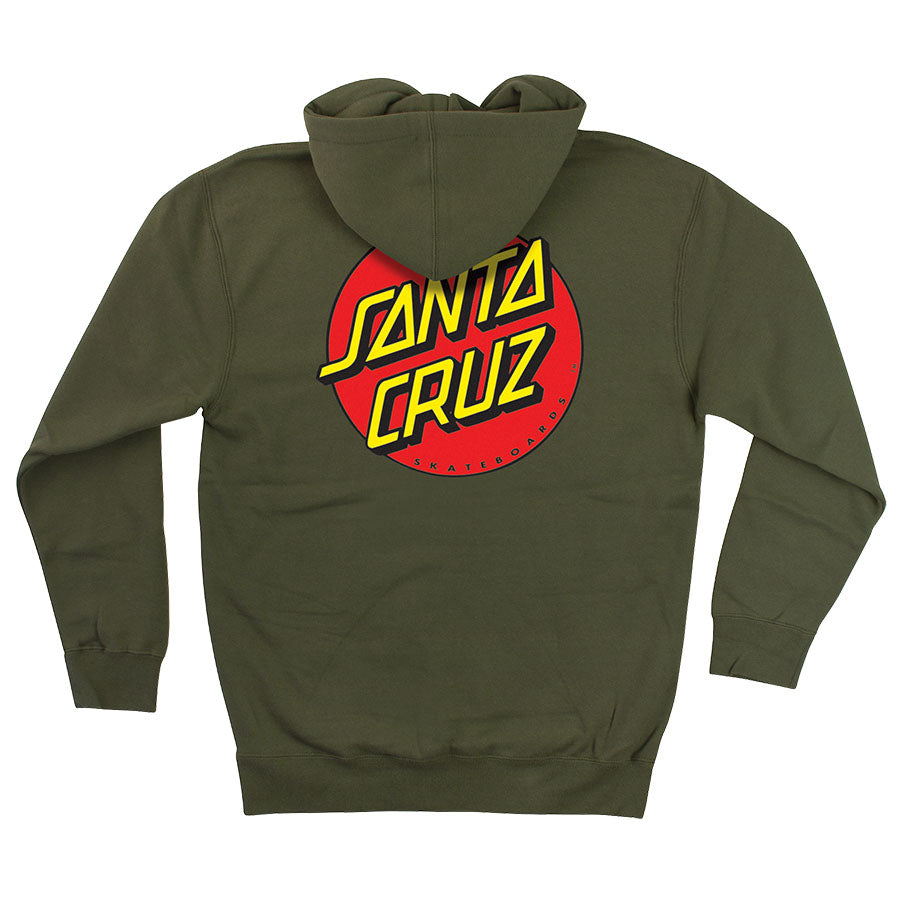 Santa Cruz Classic Dot Zip Up Heavyweight Hooded Sweatshirt - Bow Shock Marketplace
