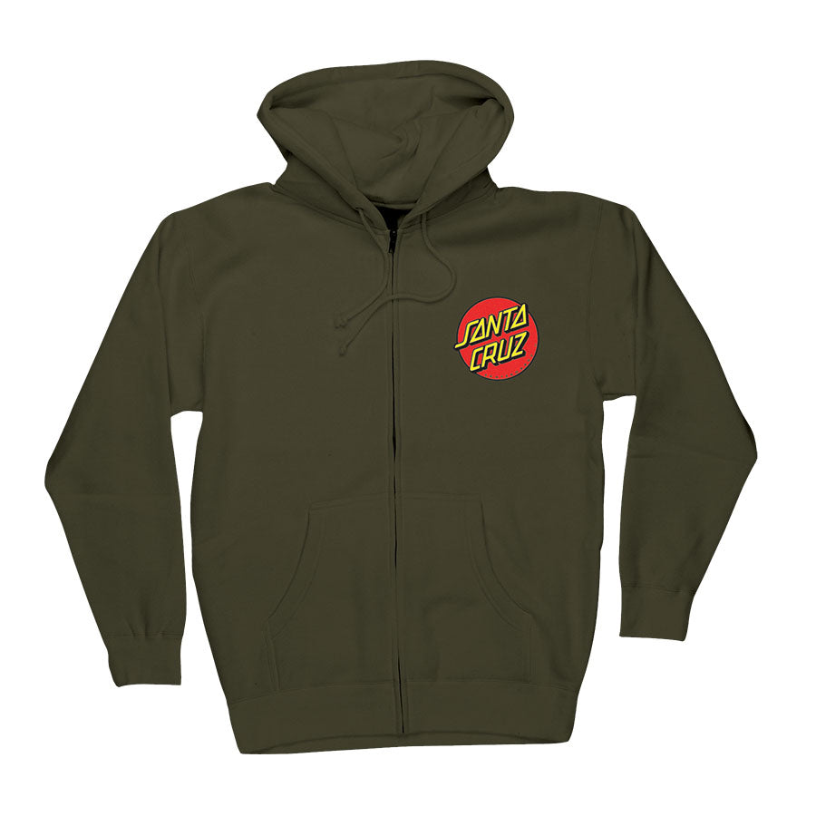 Santa Cruz Classic Dot Zip Up Heavyweight Hooded Sweatshirt - Bow Shock Marketplace