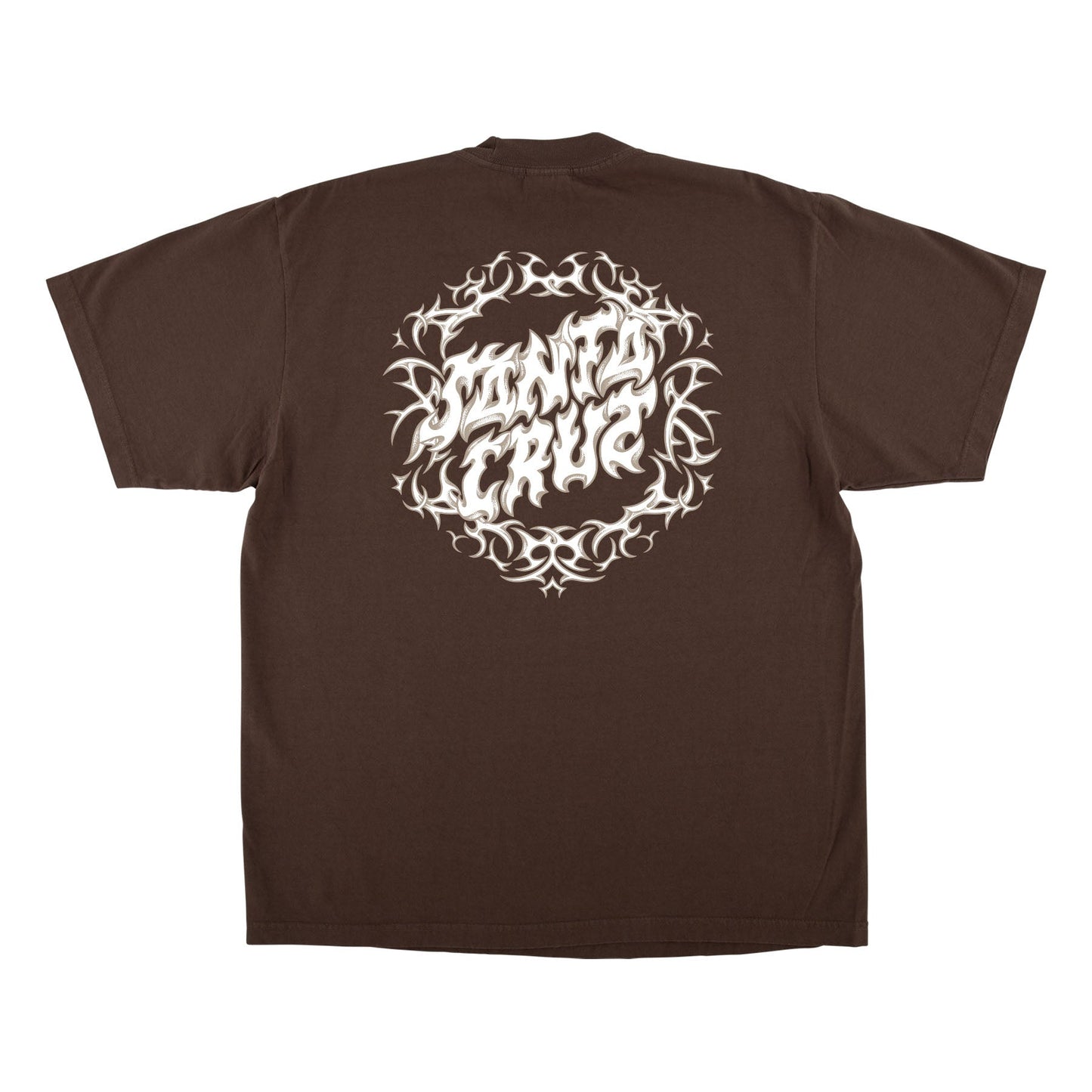 Santa Cruz Razor Dot Center Mocha Brown Heavyweight S/s Shirt