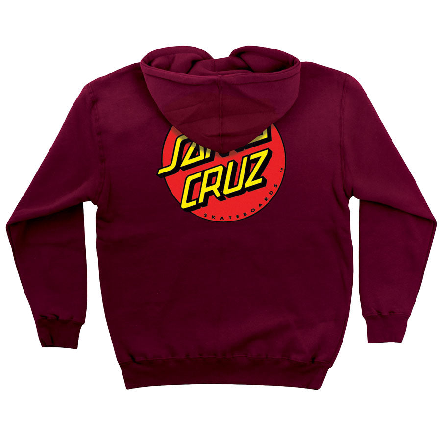 Santa Cruz Classic Dot Zip Up Heavyweight Hooded Sweatshirt - Bow Shock Marketplace