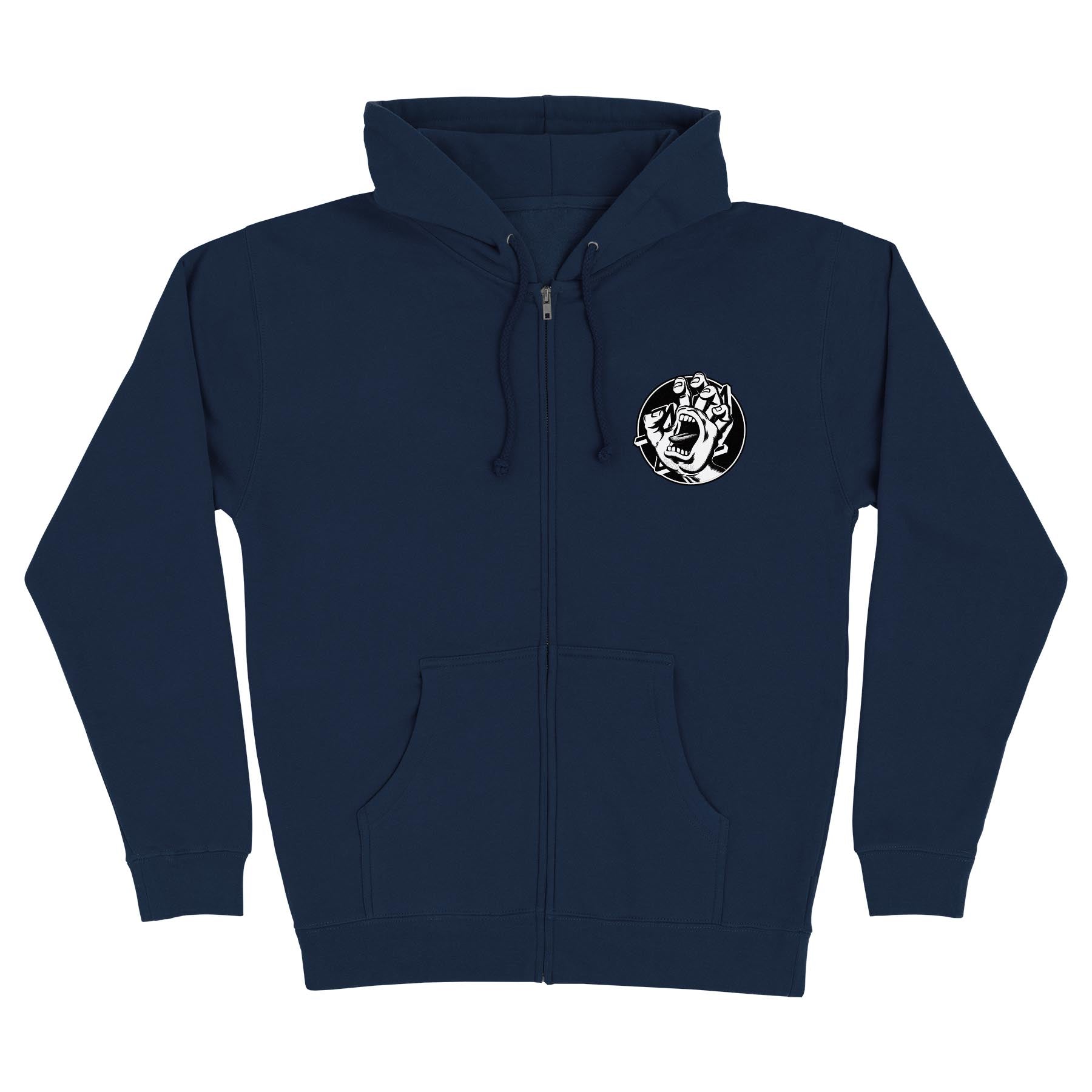 Santa Cruz Hand Dot Zip-Up Hooded Sweatshirt - Bow Shock Marketplace