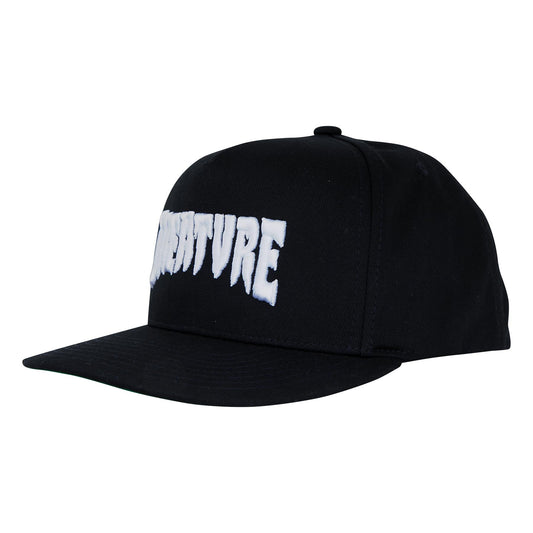 Creature Mono Black Snapback Hat