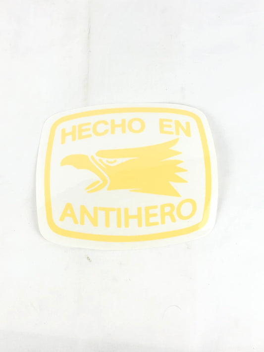 Anti-Hero Hecho En Antihero Clear Yellow 7" x 6" Sticker