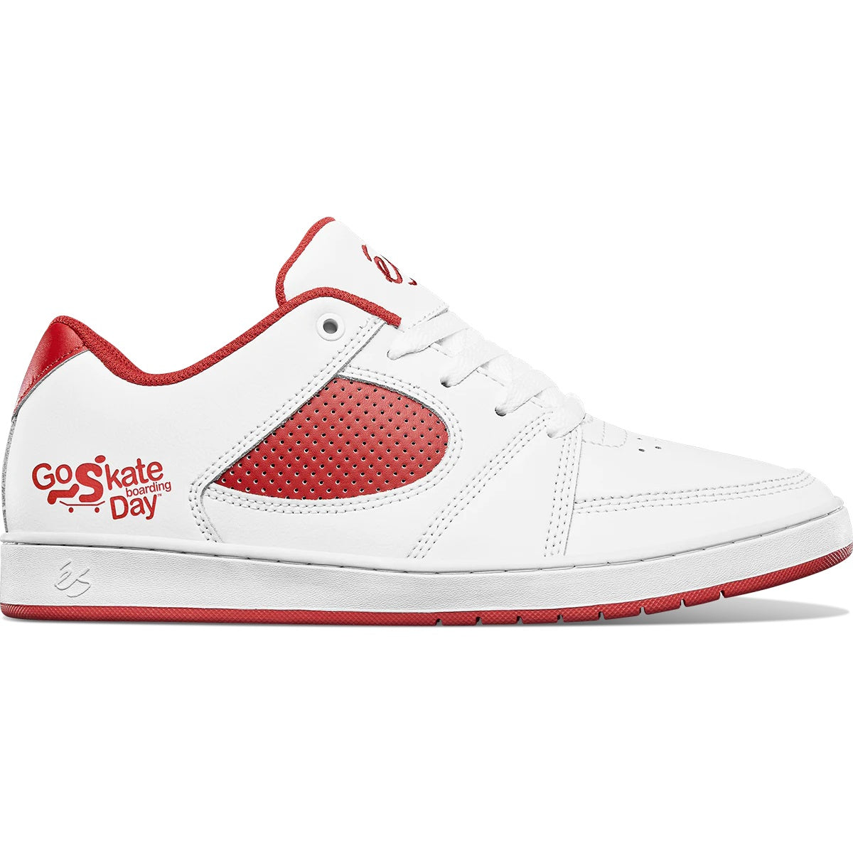 éS Shoes Accel Slim x Go Skateboarding Day - White/Red - Bow Shock Marketplace