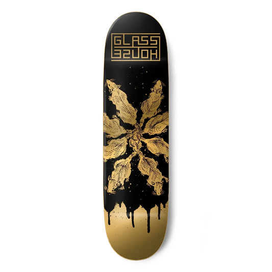 Glass House Rats Black/Gold 9.0" Skateboard Deck