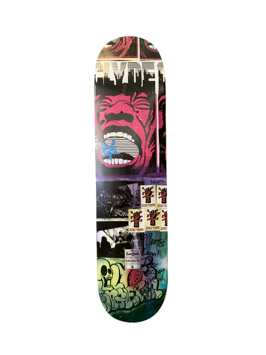 Zoo York Clyde Singleton NY Collage Signed 7.5” Classic Skateboard Deck