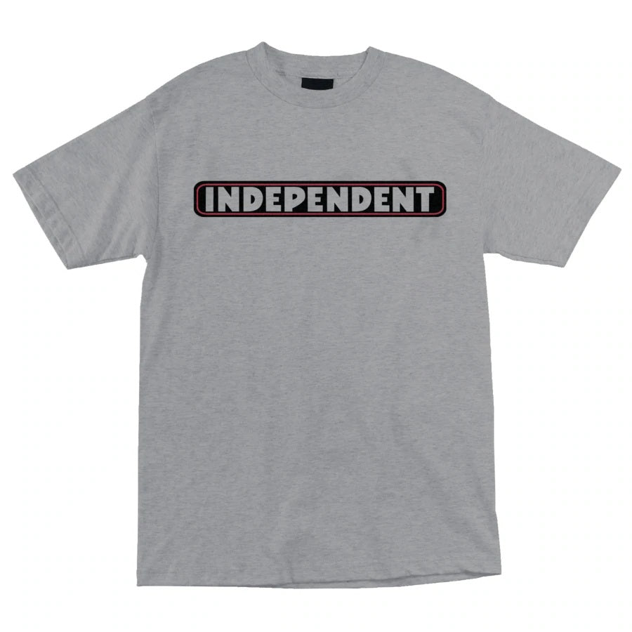 Independent Bar Logo Short Sleeve Mens T-Shirt - Hthr Grey - Bow Shock Marketplace