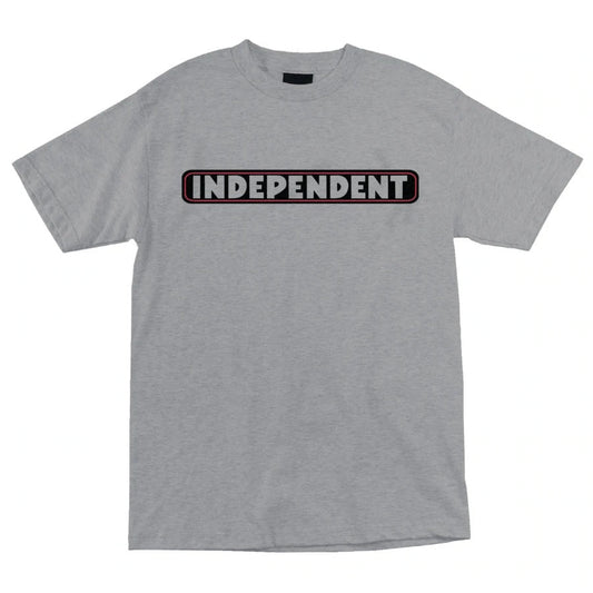 Independent Bar Logo Short Sleeve Mens T-Shirt - Hthr Grey - Bow Shock Marketplace