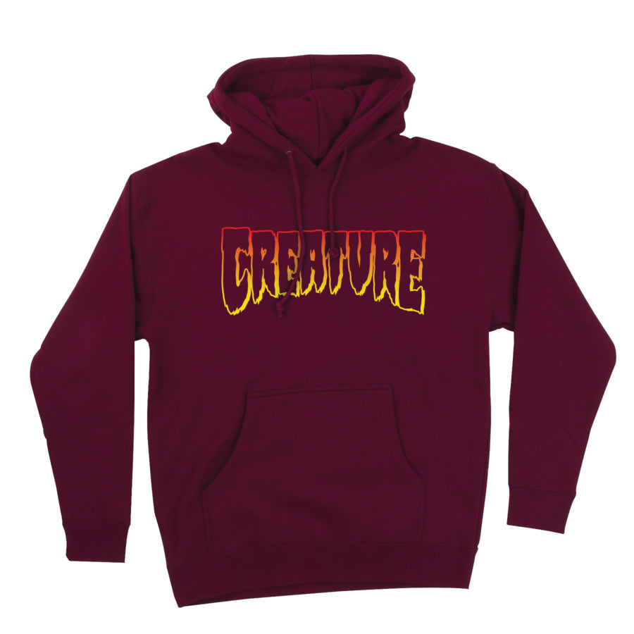 Creature Logo Outline Pullover Heavyweight Hooded Sweatshirt - Bow Shock Marketplace
