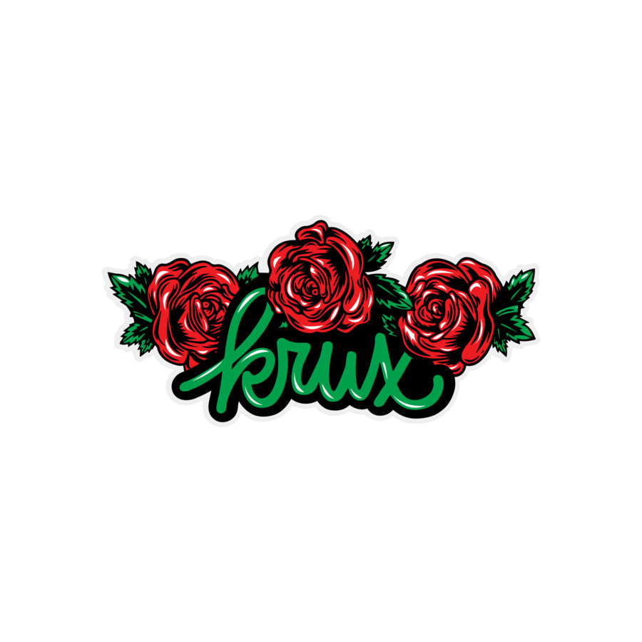 Krux Trucks Roses 4 in x 1.8 in Sticker - Bow Shock Marketplace