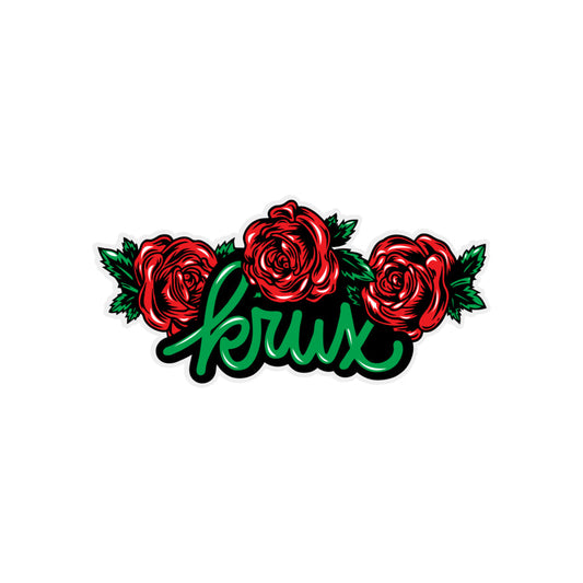 Krux Trucks Roses 4 in x 1.8 in Sticker - Bow Shock Marketplace