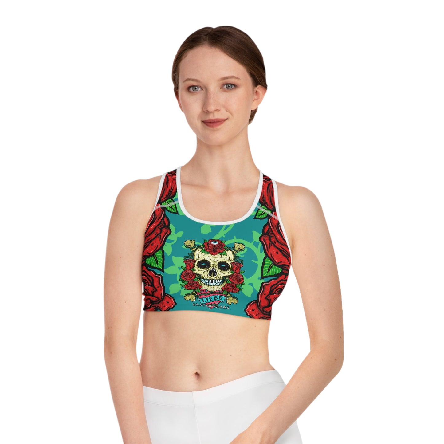 Liebe "Skull and Roses" Sports Bra
