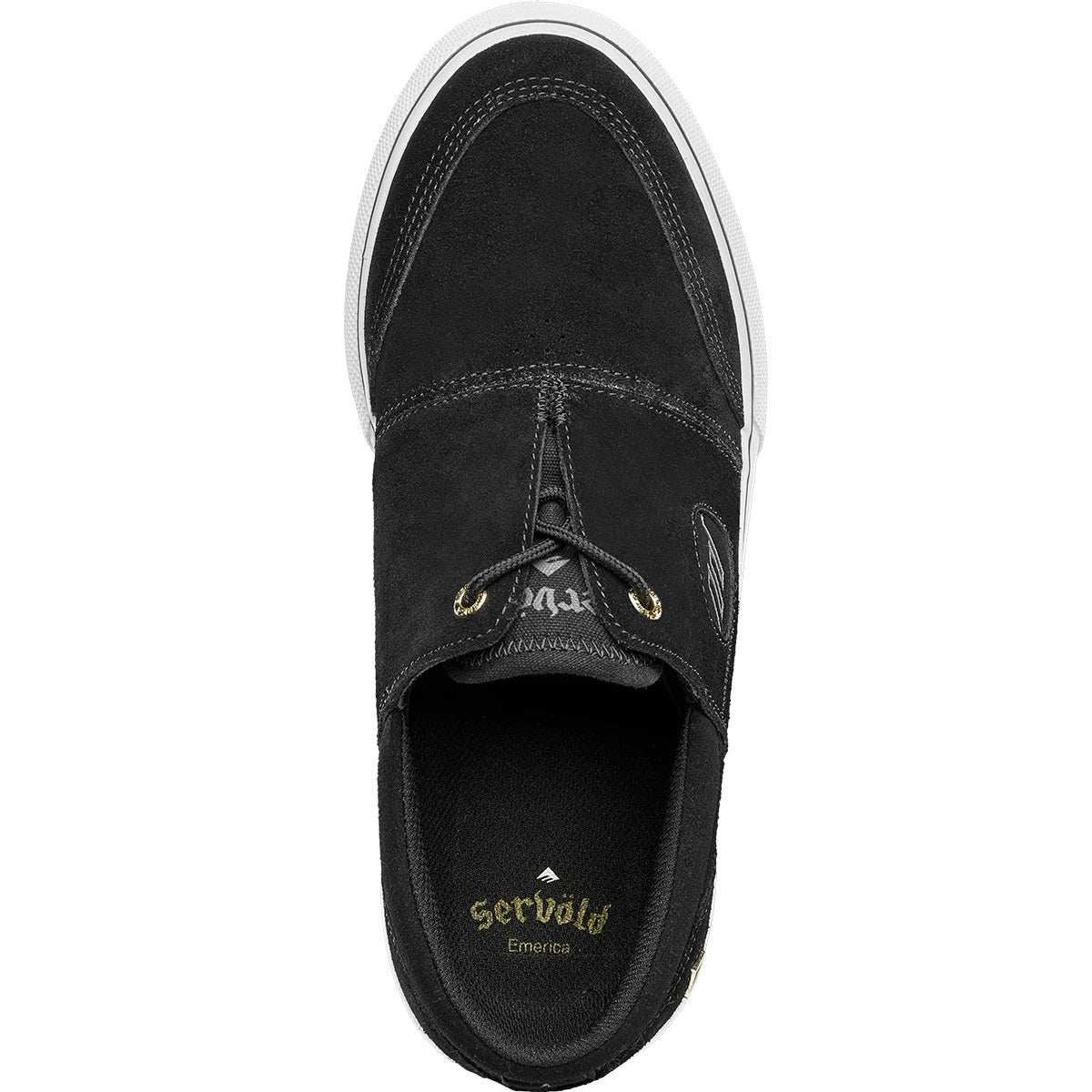 Emerica Shoes Servold - Black/White/Gold - Bow Shock Marketplace
